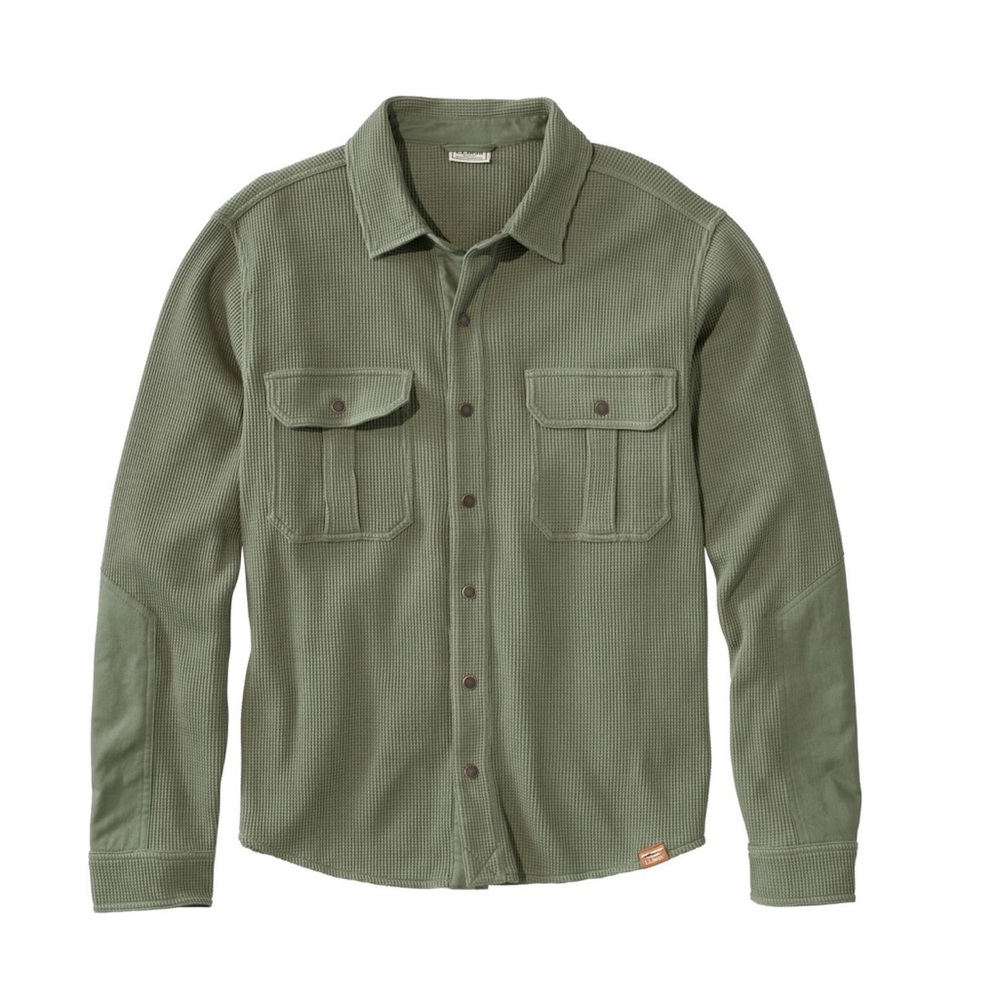 LL Bean Men’s BeanBuilt Waffle Overshirt Black
